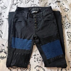 American eagle hi-rise leather patchwork jeggings size 00